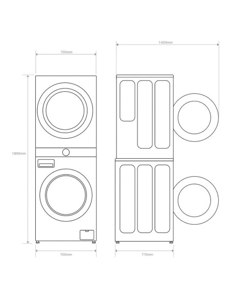Torre de lavado Lg WT1716BBF