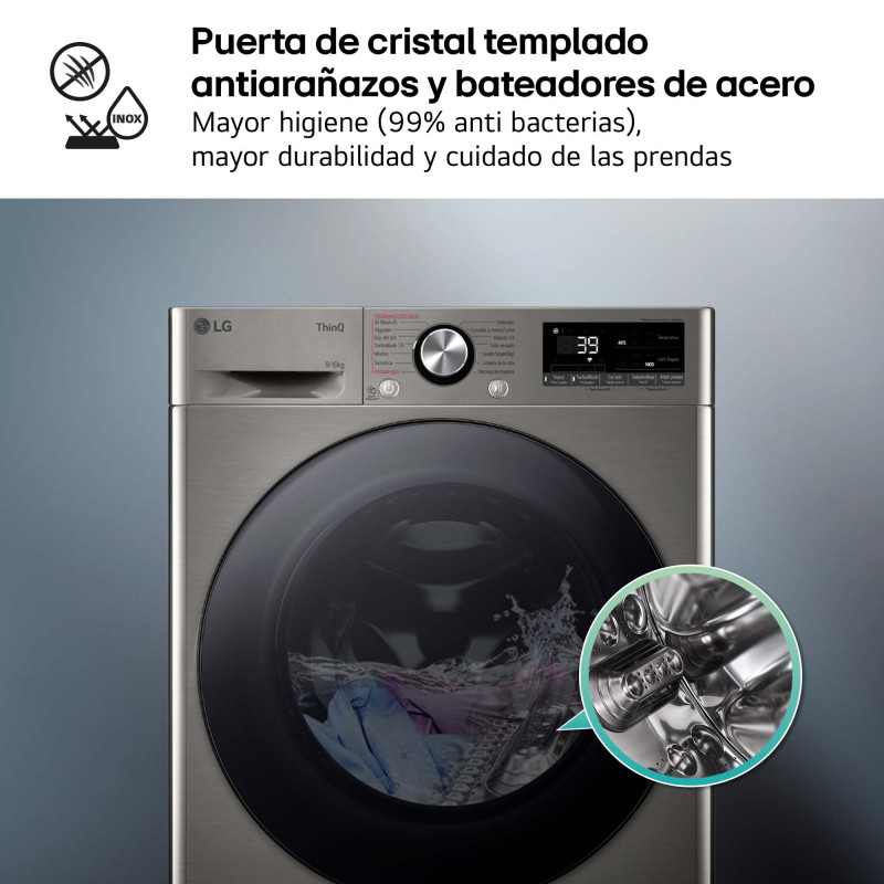 Lavasecadora Lg F4DR7009AGS