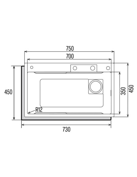 Fregadero inox Cata CDC7540SBK