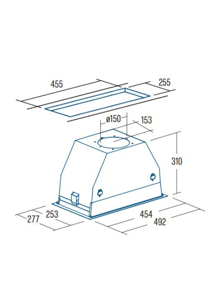 Campana conv. Grupo filtrante Cata GCDUAL45BK