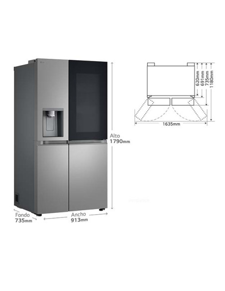 Frigorifico side by side Lg GSXE80PYBD