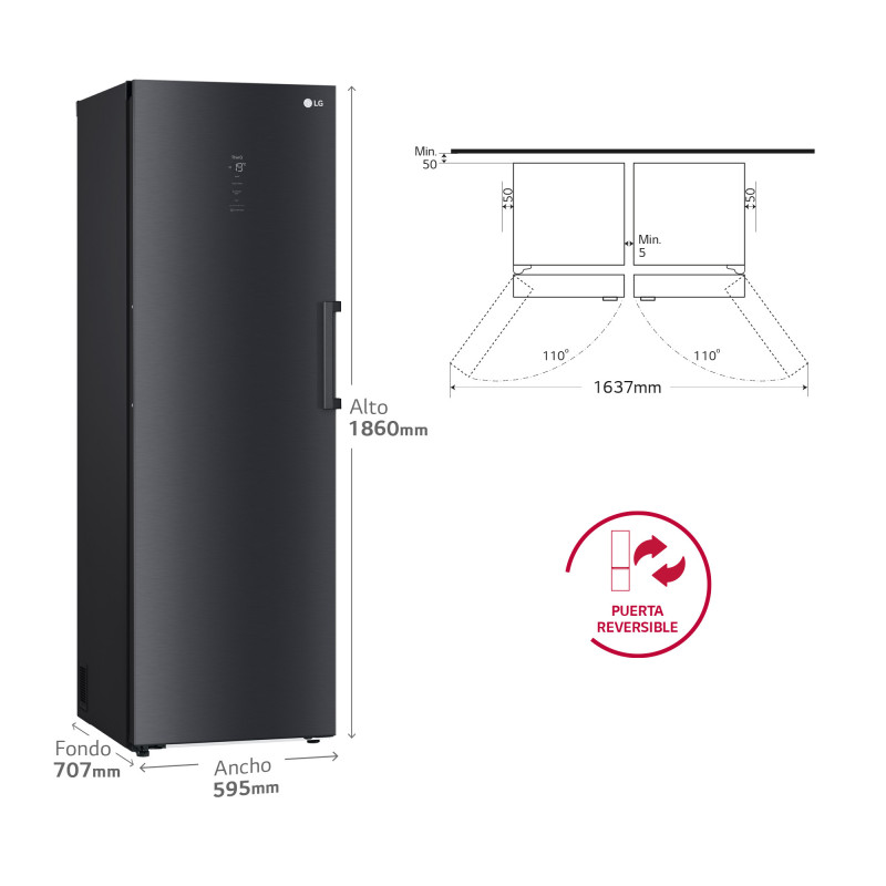 Congelador vertical NF Lg GFM61MCCSF Congelador vertical NF Lg GFM61MCCSF