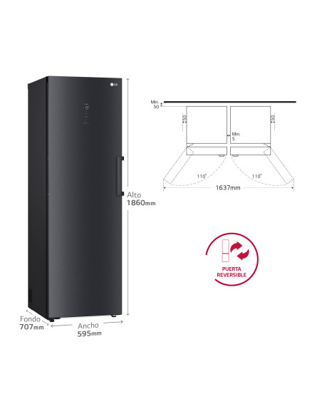 Congelador vertical NF Lg GFM61MCCSF