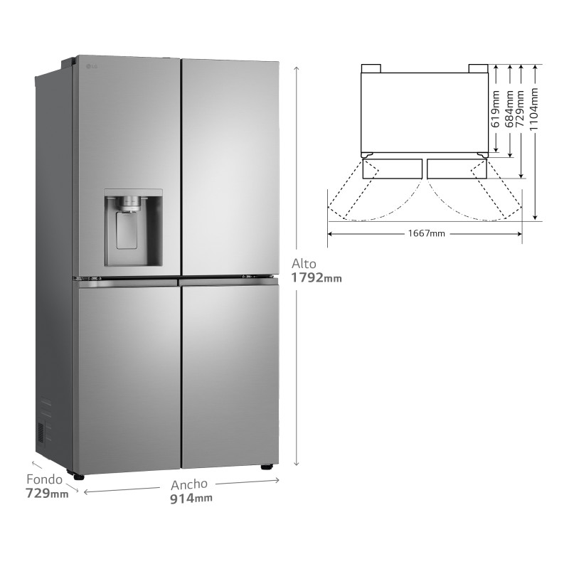 Frigorifico side by side Lg GMF961PY3E Frigorifico side by side Lg GMF961PY3E