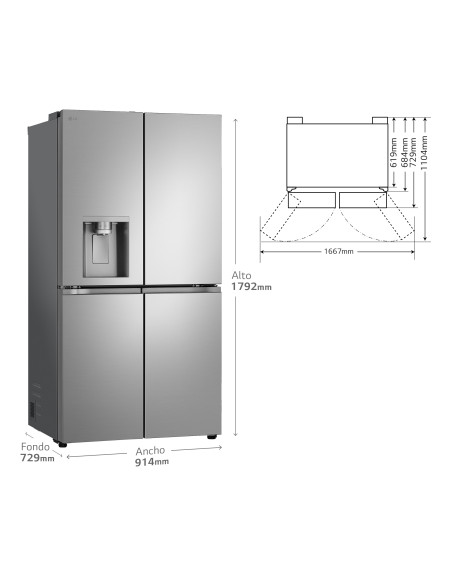 Frigorifico side by side Lg GMF961PY3E
