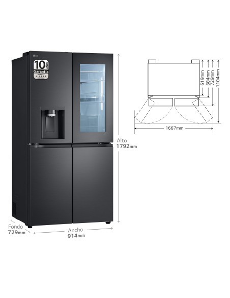 Frigorifico side by side Lg GMG961EVKE