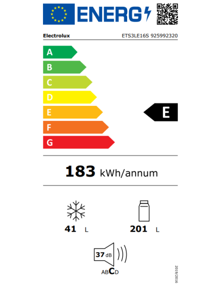 Frigorifico 2puertas INT Electrolux ETS3LE16S