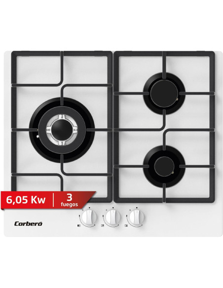 Encimera gas indep. Corbero CPCGM3F3126W