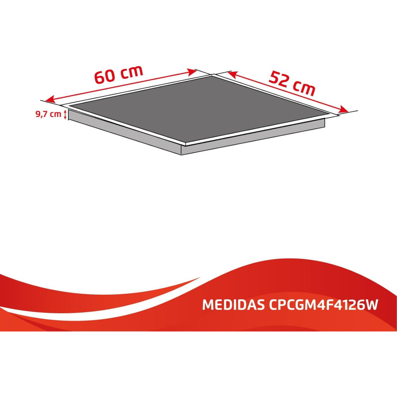 Encimera gas indep. Corbero CPCGM4F4126W