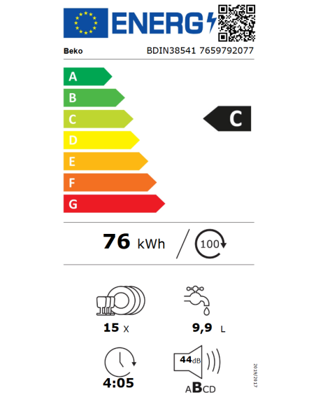 Lavavajillas 60 INT Beko BDIN38541