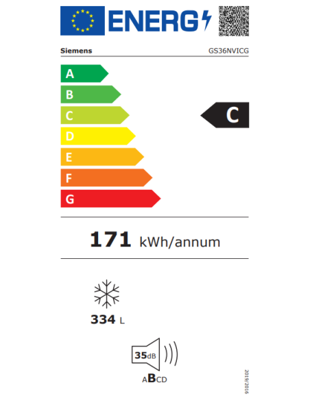 Congelador vertical NF Siemens GS36NVICG