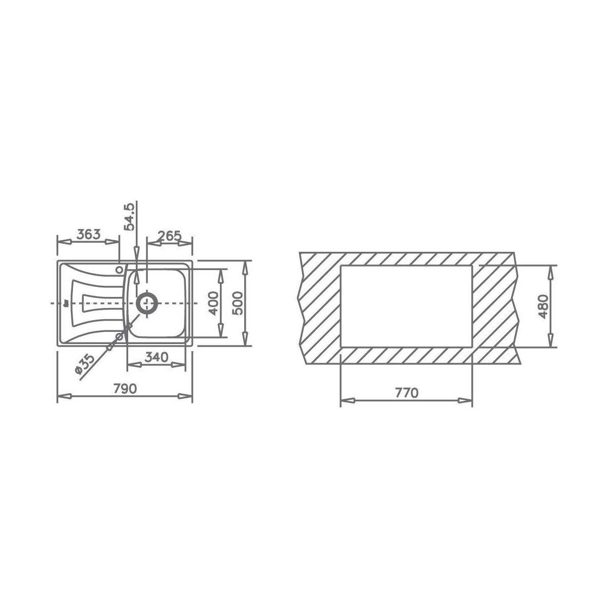 Fregadero inox Teka UNIVERSO791C1E, 1 seno, escurm - 2 Fregadero inox Teka UNIVERSO791C1E, 1 seno, escurm - 2