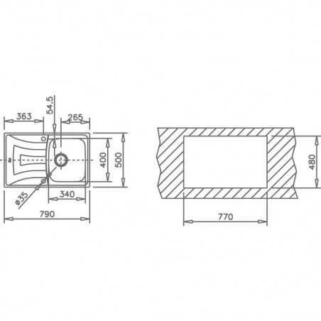 Fregadero inox Teka UNIVERSO791C1E, 1 seno, escurm - 2 Fregadero inox Teka UNIVERSO791C1E, 1 seno, escurm - 2